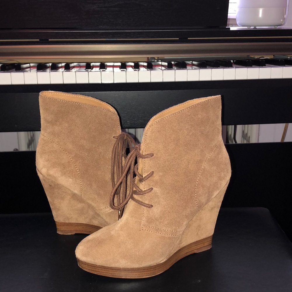 Michael Kors designer bootie wedges